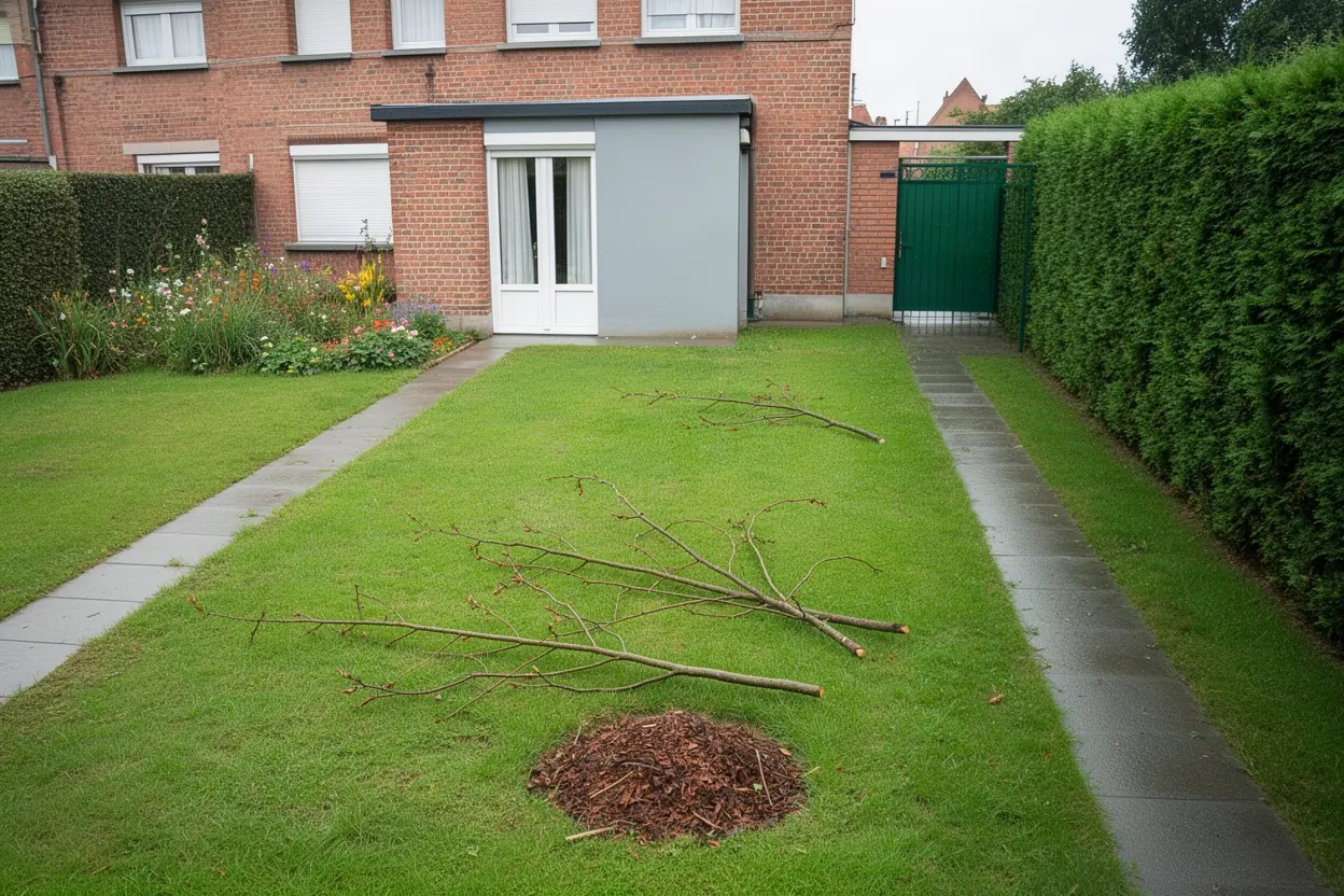 Jardin de Lambersart dégagé après passage du broyeur